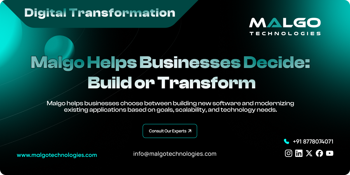 Malgo Helps Businesses Decide: Build or Transform Malgo Helps Businesses Decide: Build or Transform